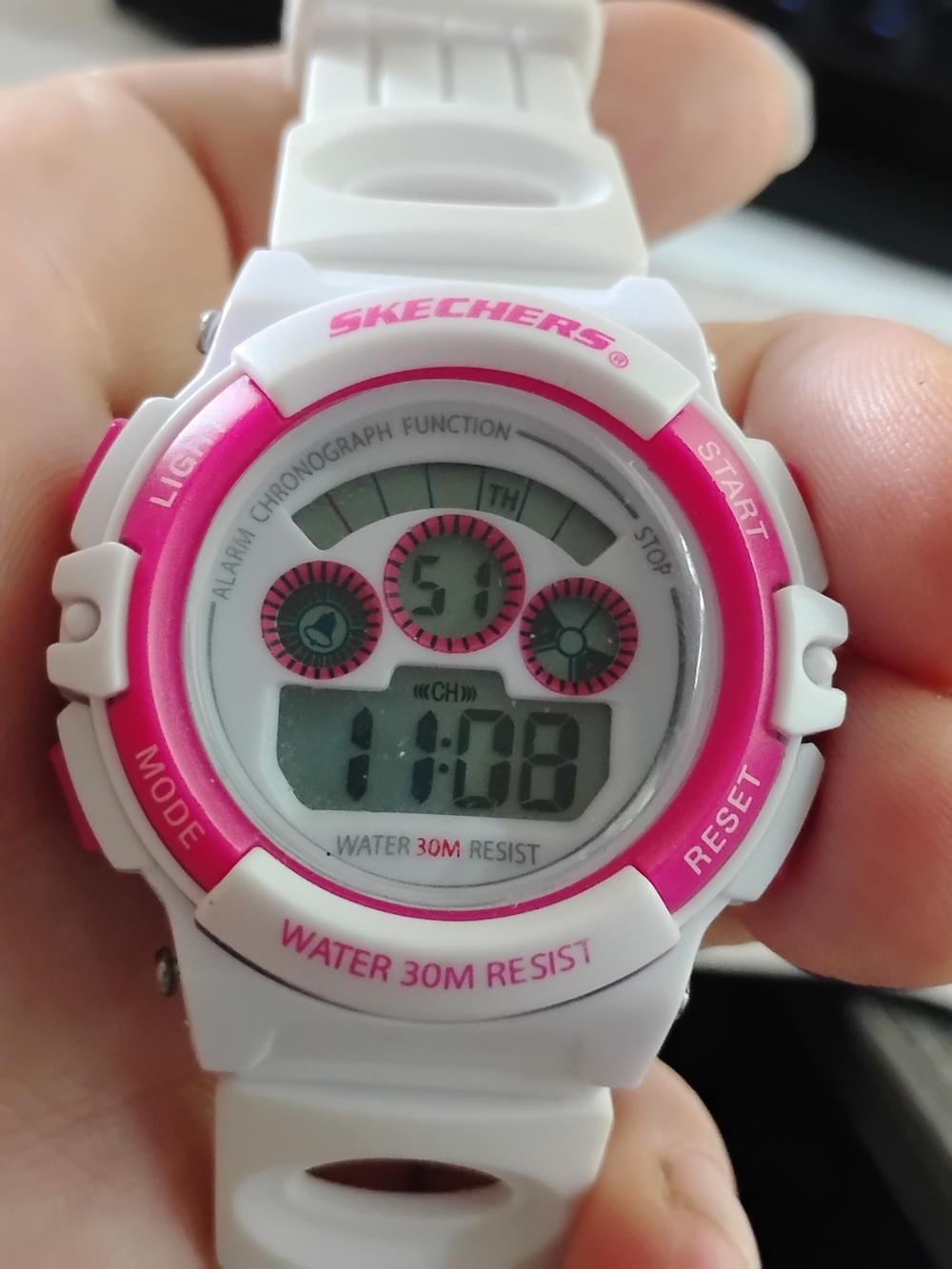 Skechers Ladies White & Pink Digital Swim Watch